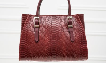 Bolso de cuero de mano para mujer Glamorous by GLAM - Borgoña -