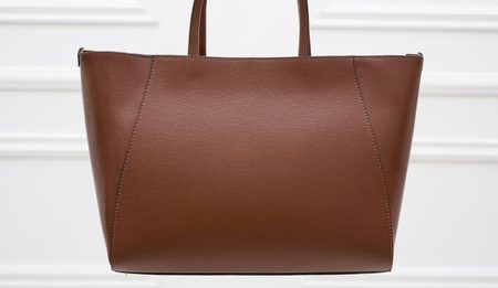 Dámska kabelka sa safiánové kože jednoduchá - hnedá -