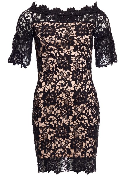 Vestido de encaje de mujer Due Linee - Negro -