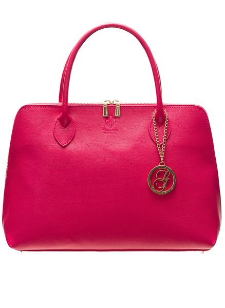 Dámska kožená kabelka zo safiánové kože - ružová -