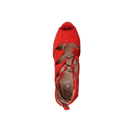 Dámské kožené sandály červené -