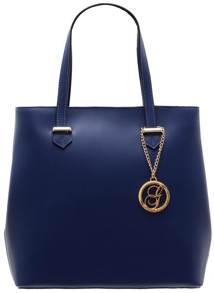 Real leather shoulder bag Glamorous by GLAM - Dark blue -