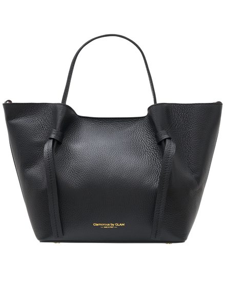 Kožená kabelka s červenou podšívkou černá -