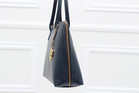 Dámska kožená kabelka zo safiánové kože - tmavo šedá -