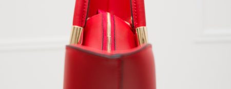 Kožená elegantní kabelka malá - červená -