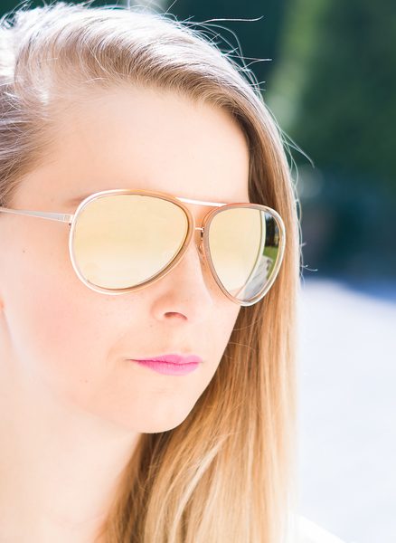 Damskie okulary przeciwsłoneczne Calvin Klein - Złoto -