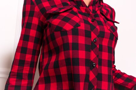 Dámská kostkovaná košile - červená -