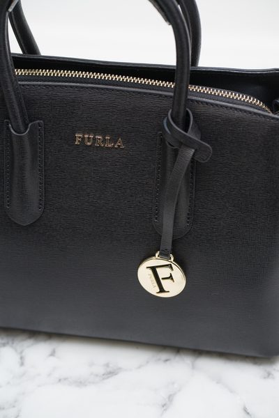 Női bőr kézitáska Furla - Fekete -