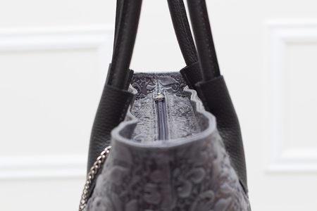 Real leather shoulder bag Glamorous by GLAM - Grey -