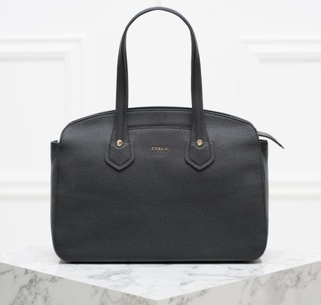Real leather shoulder bag Furla - Black -