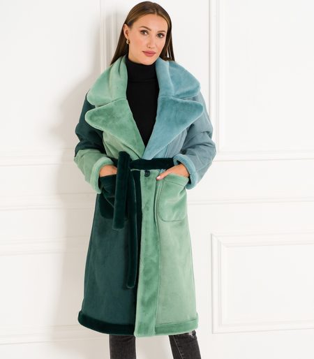 Cappotto Teddy donna Due Linee - Verde -