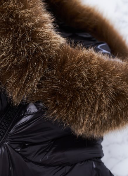 Winter jacket with real fox fur Due Linee - Black -