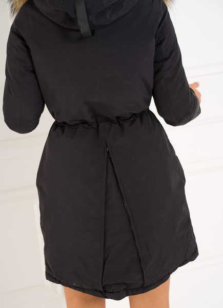 Winter jacket with real fox fur Due Linee - Black -