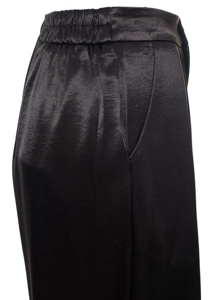 Compleu satinat vestă și pantaloni negru -