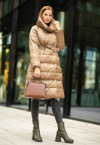 Zimní delší bunda s ozdobými knoflíky světle šedá -