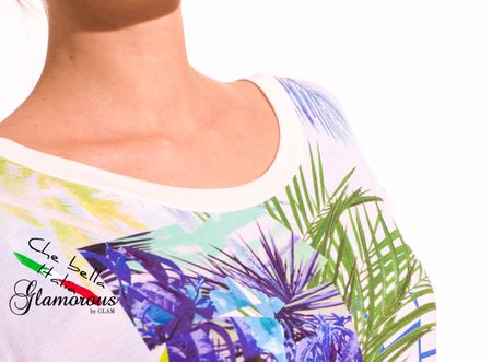 Top s listy zelený -