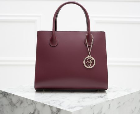 Real leather handbag Glamorous by GLAM - Wine -