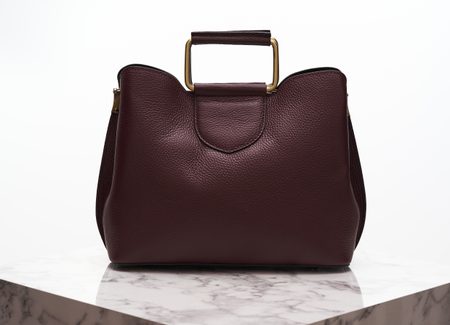 Real leather handbag Glamorous by GLAM - Wine -