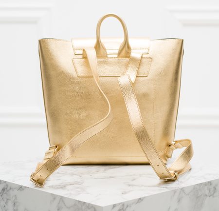 Real leather backpack PATRIZIA PEPE - Gold -