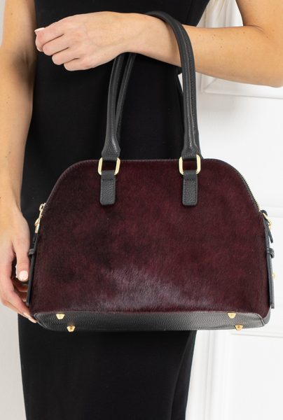 Real leather shoulder bag Glamorous by GLAM - Wine -