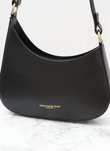 Kožená kabelka ražená černá -