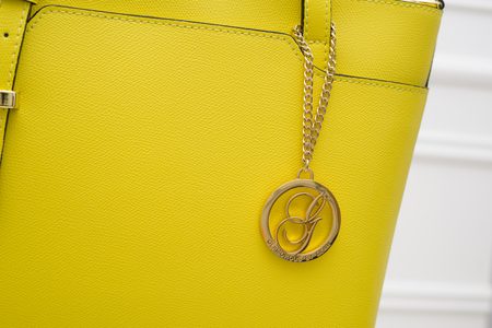 Real leather shoulder bag Glamorous by GLAM - Yellow -