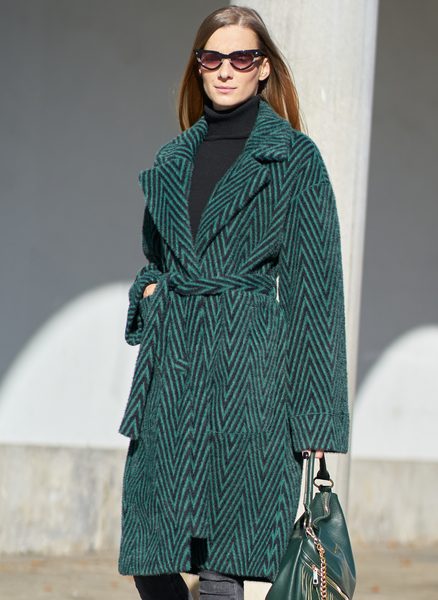 Women's coat Due Linee - Green -