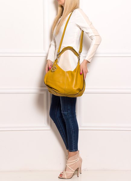 Real leather shoulder bag Glamorous by GLAM - Yellow -