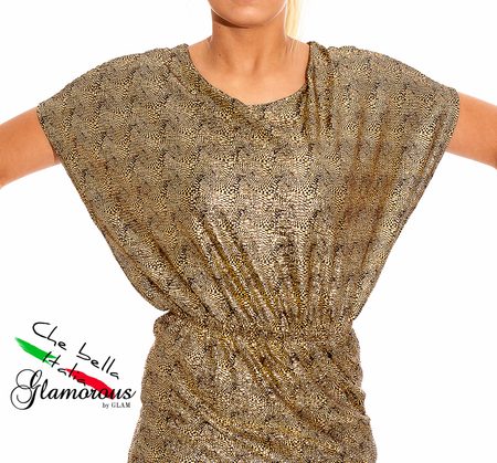 Dámský netopýří top zlatý -