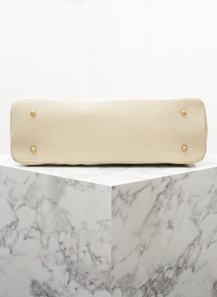 Kožená kabelka přes rameno béžová -