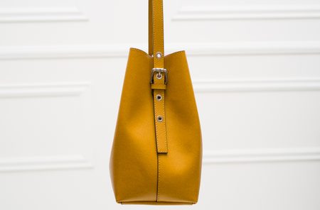 Kožená kabelka MARIA - okrová žltá -