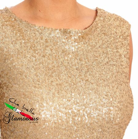 Večerné šaty flitrované zlaté -