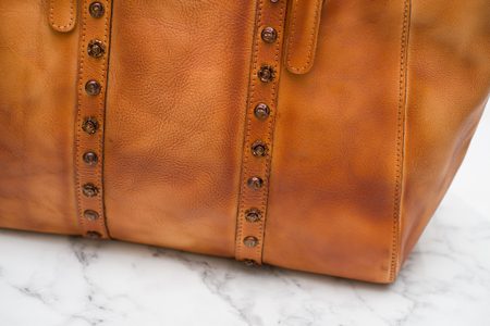 Damska skórzana torebka na ramię Glamorous by GLAM Santa Croce -brązowy