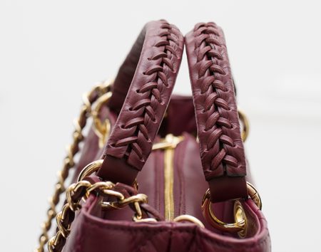 Real leather handbag Glamorous by Glam - Wine -