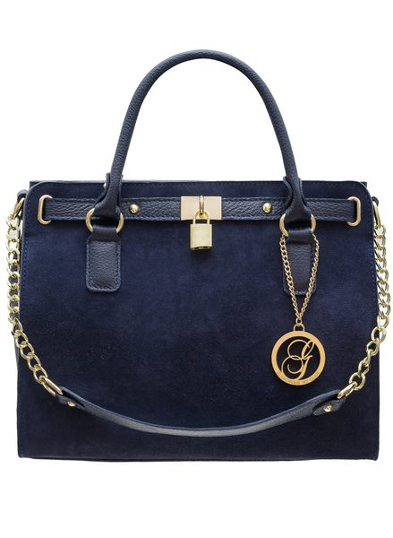 Real leather handbag Glamorous by GLAM - Dark blue -