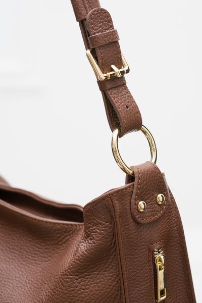 Real leather shoulder bag Glamorous by GLAM - Brown -