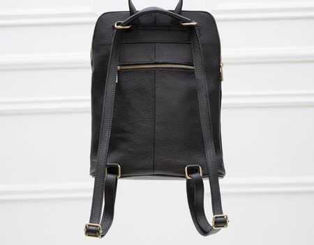 Women's real leather backpack Glamorous by GLAM - Black -