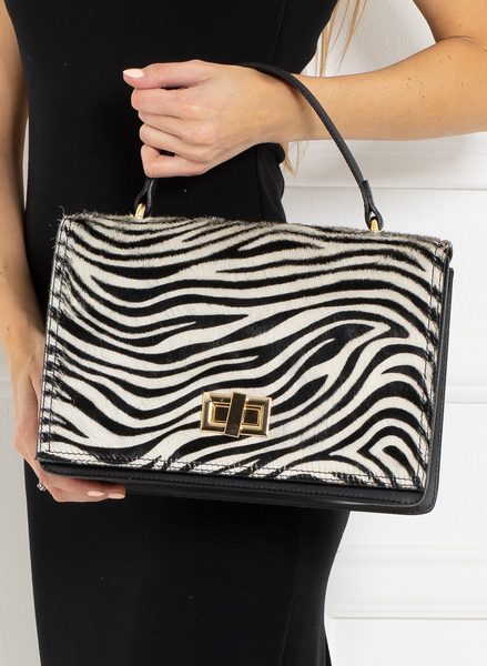 Borsa a mano da donna in pelle Glamorous by GLAM - Bianco - nero -