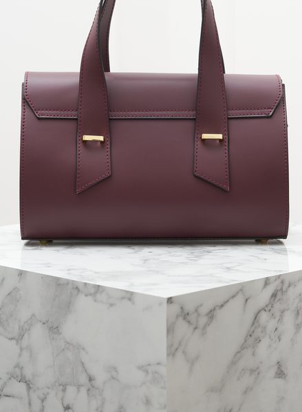 Kožená kabelka do ruky vínová -