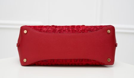 Geantă de mână din piele pentru femei Guess Luxe - Roșie -