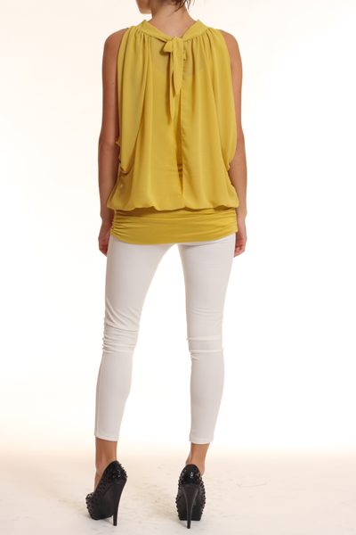 Letní top světle žlutá -