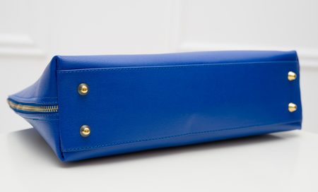 Dámska kožená kabelka zo safiánové kože - kráľovsky modrá -