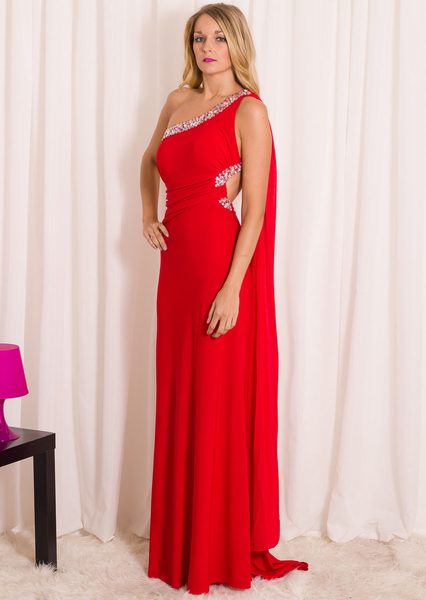 Vestido largo de mujer Due Linee - Rojo -