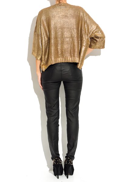 Svetr dámský zlatý - hnědý -