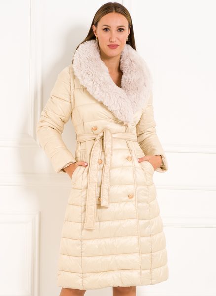 Damska kurtka zimowa Due Linee - beżowy -