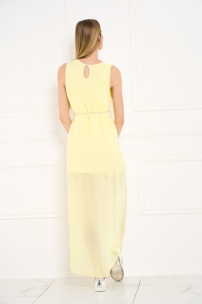 Dámské letní šaty asymetrické světle žluté -