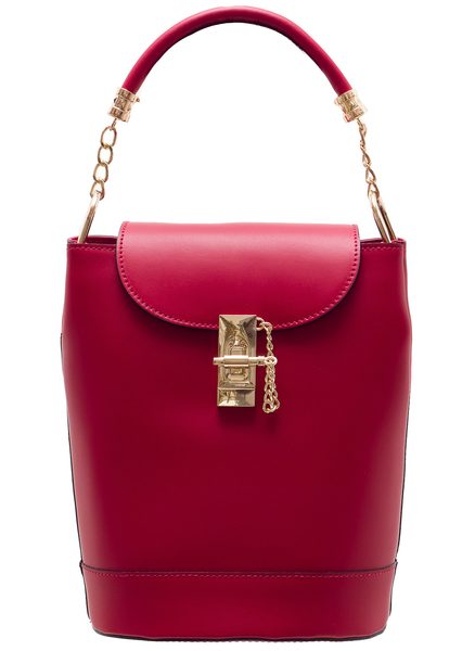 Dámský elegantní batoh i kabelka - červená -