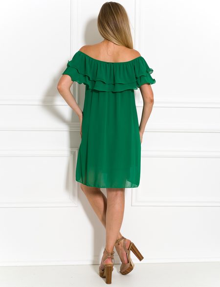 Dámske letné šaty s volánom zelené -