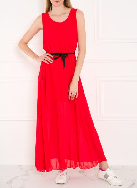 Dlhé šaty červené plisované -