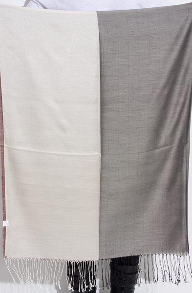 Dámská šála s pruhy- hnědá -